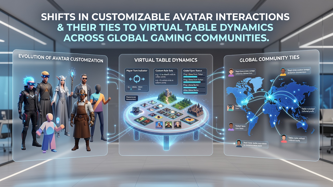 Darstellung von Interaktionen an virtuellen Tischen mit angepassten Avataren in globalen Gaming-Umgebungen